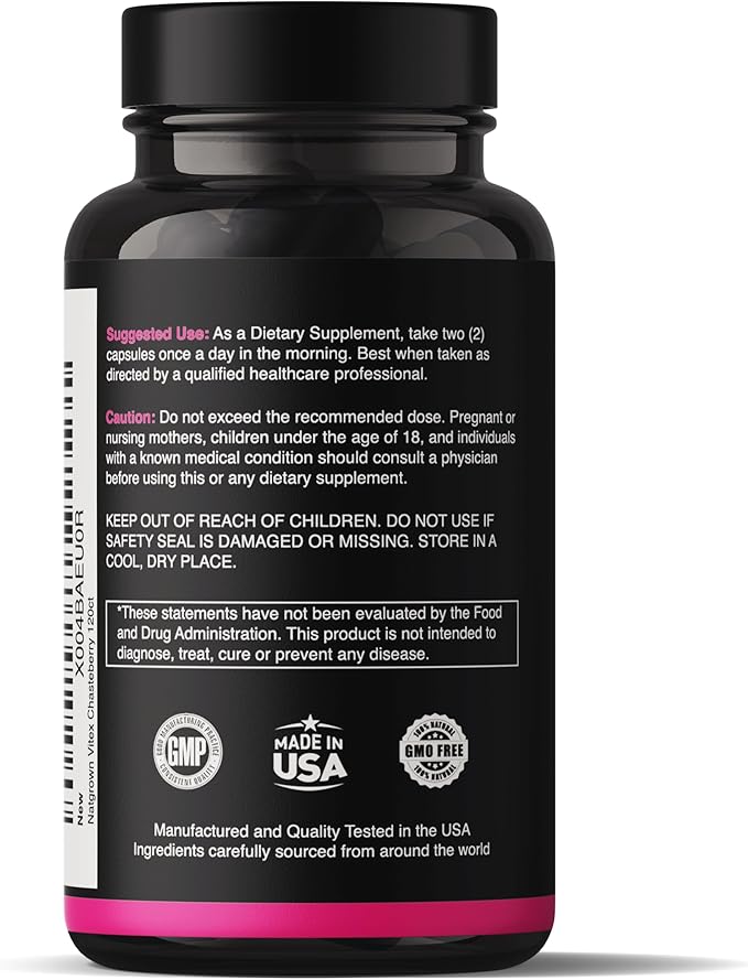 Natgrown Vitex Chasteberry Supplement for Women 1,000 mg - Supports Hormone Balance & Fertility - Agnus Castus Chaste Tree Vitex Berry Fruit Extract Capsules - 120 Ct