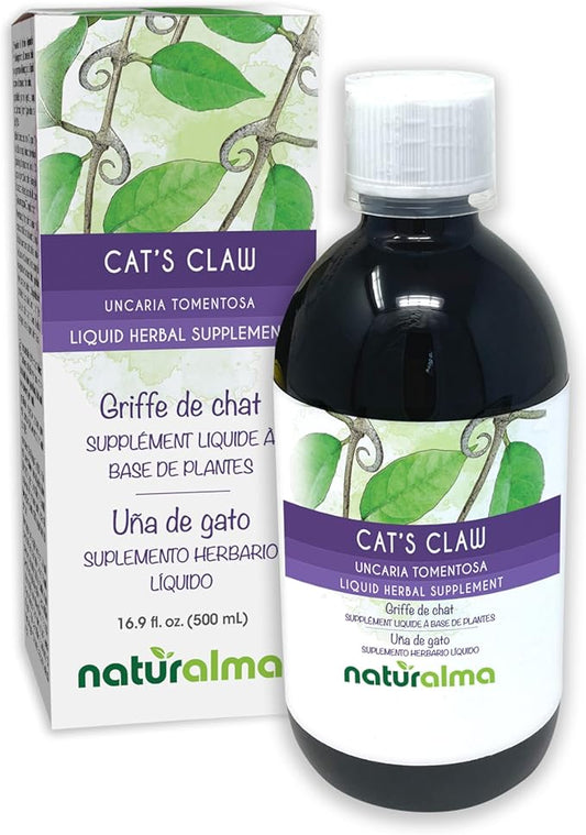 Naturalma Cat's Claw (Uncaria tomentosa) bark Alcohol-Free Tincture - 16.9 fl oz Liquid Extract in Drops - Herbal Supplement - Vegan