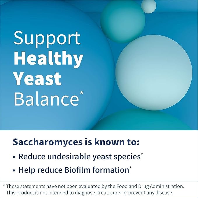 Klaire Labs SFI Health Saccharomyces Boulardii Probiotic - Acid Resistant & Shelf-Stable Supplement to Support Healthy Yeast Balance, Immune & Digestive Health - Hypoallergenic, Dairy-Free (120ct)