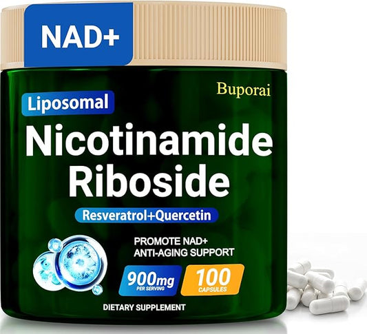 Nicotinamide Riboside 900mg with Resveratrol & Quercetin, NMN Supplement Alternative for Anti-Aging, Energy-100 Capsules