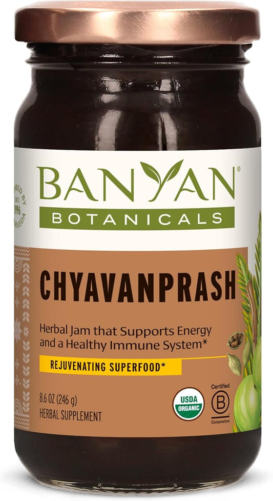 Banyan Botanicals Chyavanprash – Organic Ayurvedic Herbal Jam with Raw Honey, Amla & Ashwagandha – Vitalizing Superfood Immune Support Supplement* – 9.4 oz – Non GMO Sustainably Sourced Gluten Free