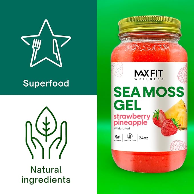 Sea Moss Gel 24oz Wildсrafted Gold Sea Moss Gel from Saint Lucia | 92 Vitamins and Minerals | Pure Raw+Non-GMO | Vegan Superfood