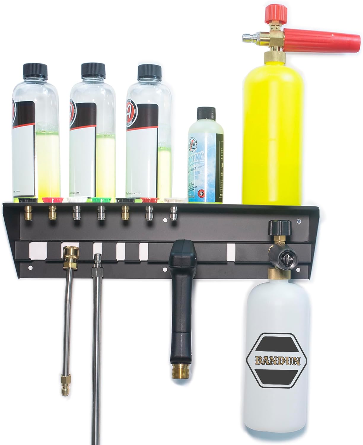 Pressure Washer Gun Holder with Shelf,Foam Cannon Holder for Pressure Washer Wand,Pressure Washers Nozzle Tips,Soap Bottle Holder, pressure washer parts & accessories & attachments Storage Rack