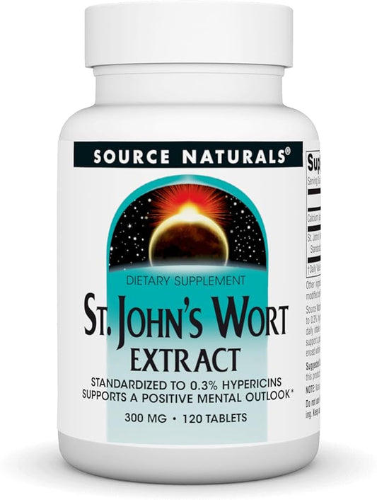 Source Naturals St. Johns Wort Extract 300 mg Supports a Positive Mental Outlook - 120 Tablets