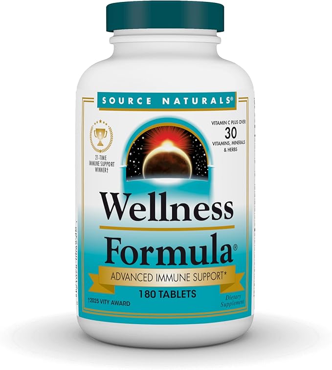 Source Naturals Wellness Formula Bio-Aligned Vitamins & Herbal Defense - Immune System Support Supplement & Immunity Booster* - 180 Tablets