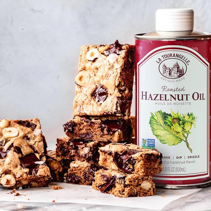 La Tourangelle Roasted Hazelnut Oil, High-Oleic Oil Great for Baking, Stir-Frying, and Vinaigrettes, 16.9 Fl Oz