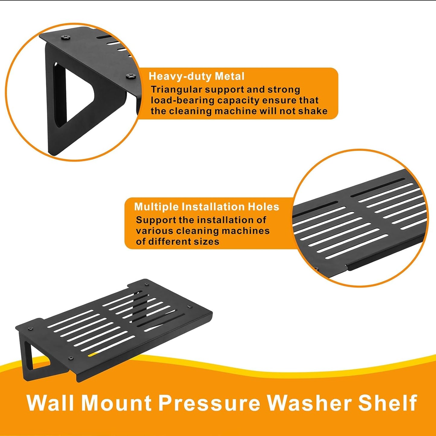 Pressure Washer Shelf Wall Mount 20" x 10", Heavy Duty Workshop Storage Rack Organizer for Electric Pressure Washer, Space Saving