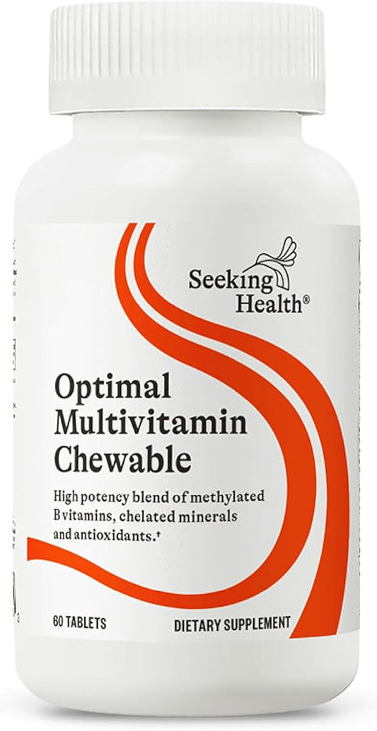 Seeking Health Optimal Multivitamin Chewable, Active B Vitamins with B12 and L-5-MTHF, Daily Vitamin for Men and Women, Wellness and Immune Support, Vegetarian (60 Tablets)*