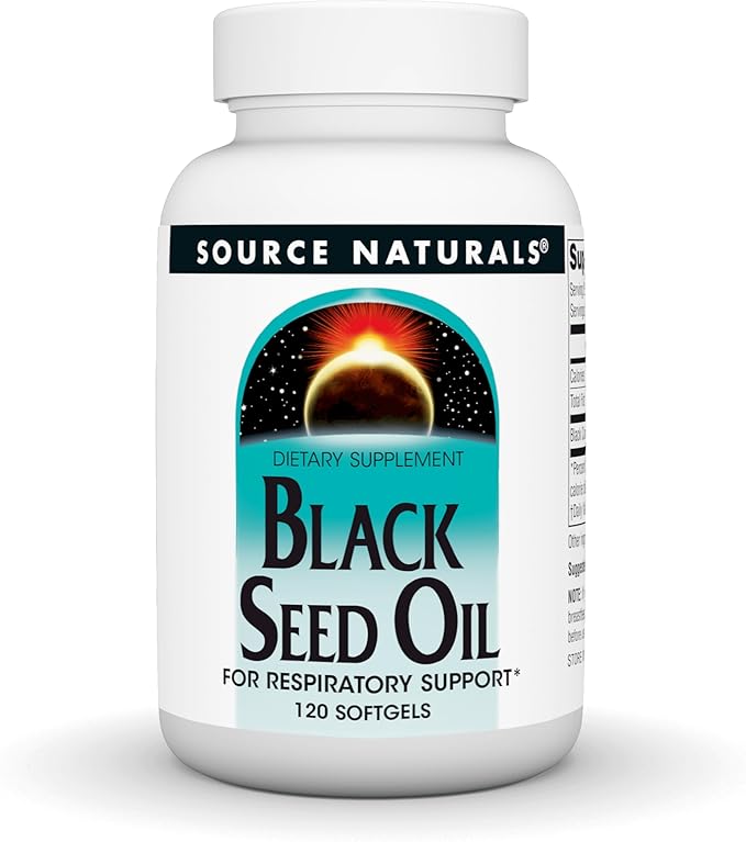 Source Naturals Black Cumin Seed Oil for Respiratory Support -120 Softgels