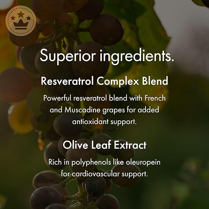 NAOMI Italian Citrus Bergamot 500mg + Resveratrol, Award-Winning Cardiologist Dvlpd, Supports Normal Cholesterol & Healthy Cellular Function, 7 Key Polyphenols, Resveratrol & Olive Leaf, 90-Day Supply