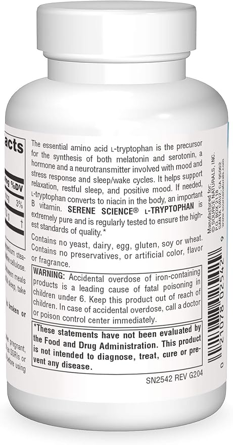 Source Naturals Serene Science L-Tryptophan 500 mg - 60 Capsules