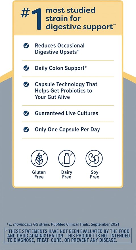 Renew Life Probiotic Adult 50 Plus Probiotic Capsules, Daily Supplement Supports Urinary, Digestive and Immune Health, L. Rhamnosus GG, Dairy, Soy and gluten-free, 30 Billion CFU, 60 Count