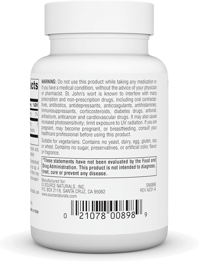 Source Naturals St. Johns Wort Extract 300 mg Supports a Positive Mental Outlook - 120 Tablets