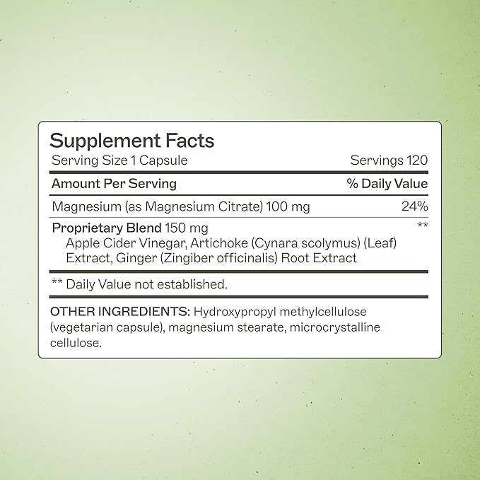 Amy Myers MD MagMove - Supports Healthy Bowel Movements - Magnesium Supplement for Gut Motility - with ACV, Artichoke & Ginger - 60 Capsules (30 Servings)