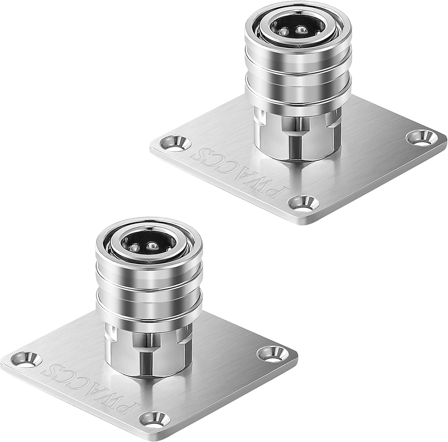 PWACCS Pressure Washer Foam Cannon Holder, 1/4" Quick Connect Automatic Foam Cannon Mount, Stainless Steel Pressure Washer Nozzle Tip Holder, Pressure Washer Accessories Storage Rack 2 Pack