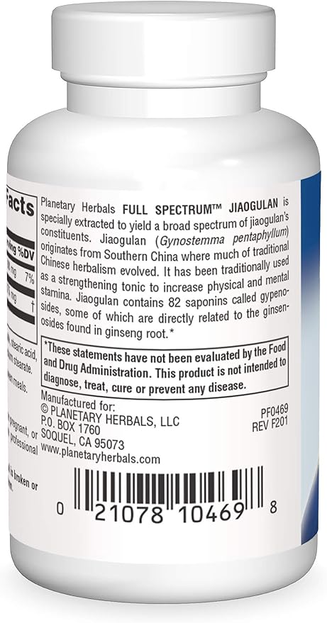 Planetary Herbals Full Spectrum Jiaogulan Tablets, 60 Count