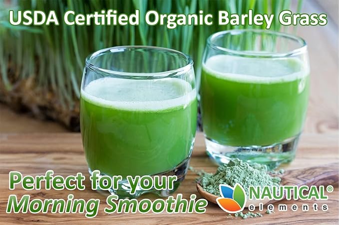 Barley Grass Powder - USDA Certified Organic Barley Grass Powder - Non-GMO, Vegan, and Non-Irradiated - Rich In Antioxidants, Protein, Fiber, Minerals, Chlorophyll, Amino Acids and Protein - 200 Grams