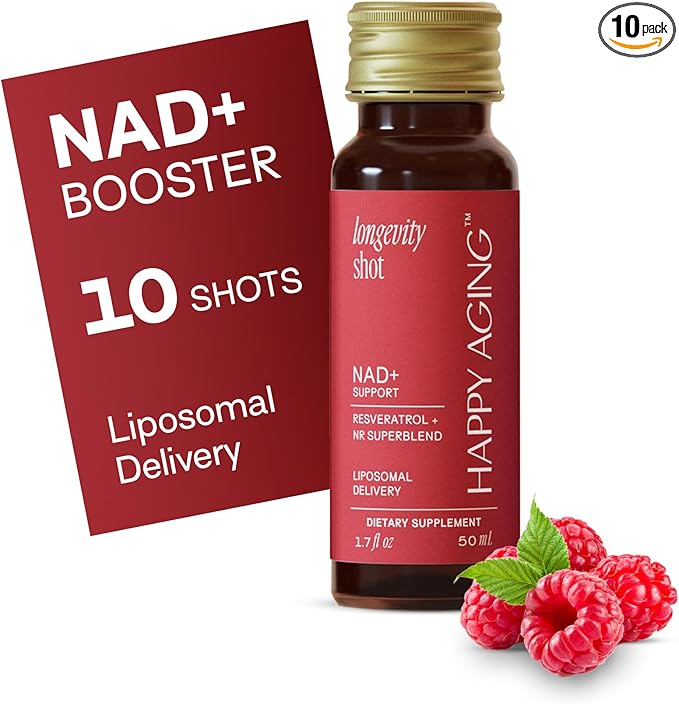 Liquid NAD+ | NMN Alternative | 10x More Absorption | Liposomal Nicotinamide Riboside and Resveratrol with Antioxidants | Twice-a-Week | Firm Skin & Brain Health| 10 Shots