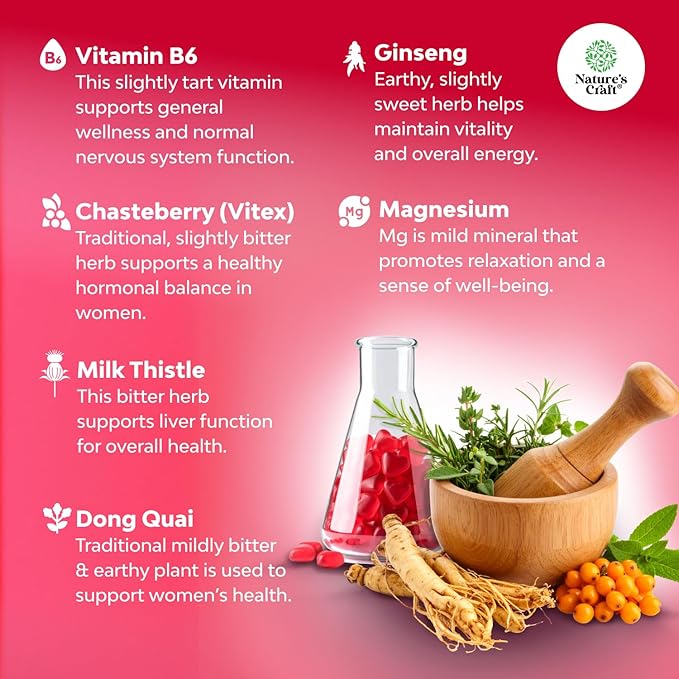 Hormone Balance for Women Gummies of All Ages - PMS Support Supplement for Women to Support Menstrual Cycle & Hormonal Balance Menopause & Mood Swings with Vitamin B6 & Dong Quai - 180 Chews