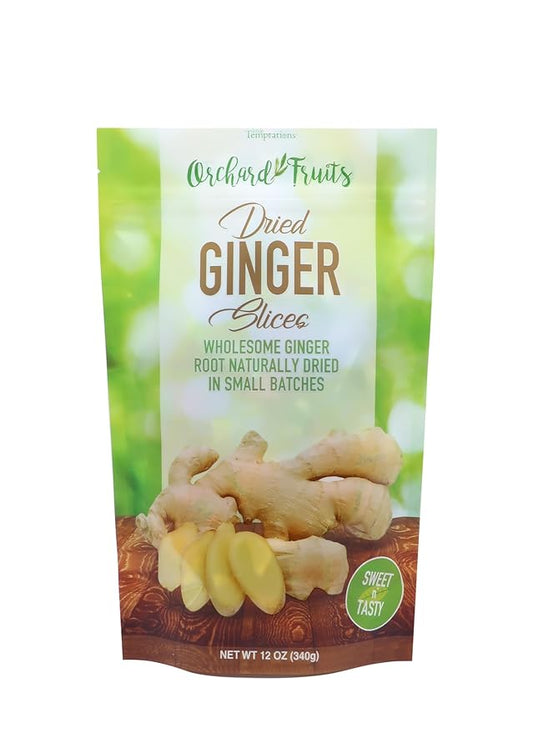 Crystallized Ginger Slices | Candied Ginger Pieces for Snacking, Baking or Cooking | Kosher Certified | Great for Nausea, Digestive Problems & More | Resealable Bag - 12 Oz | The Snackery