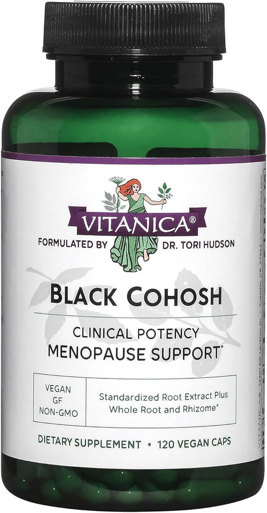 Vitanica Black Cohosh, Cimicifuga Extract Plus, Vegan, 120 Capsules