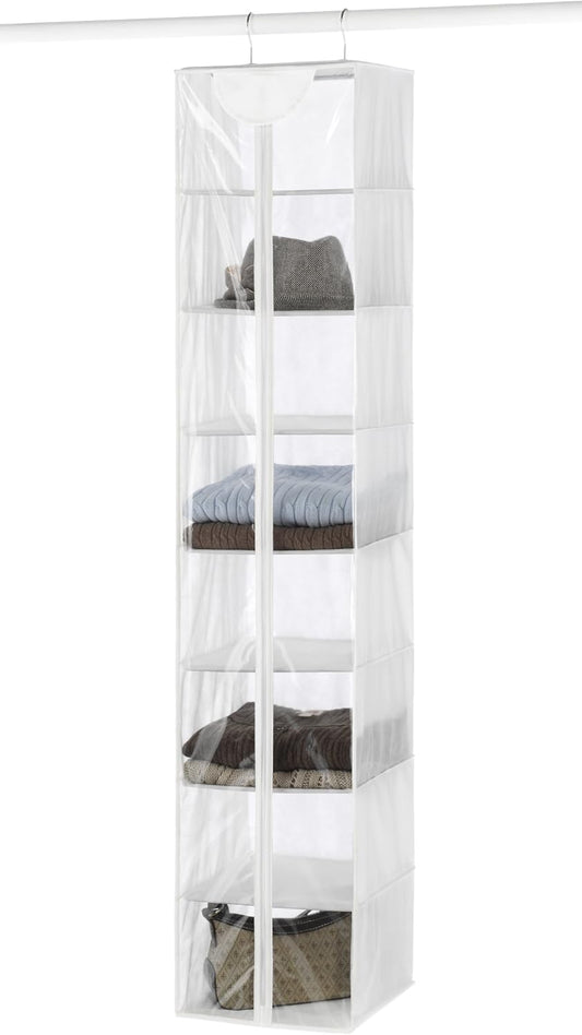 Whitmor Crystal Clear Hanging Sweater Bag - White