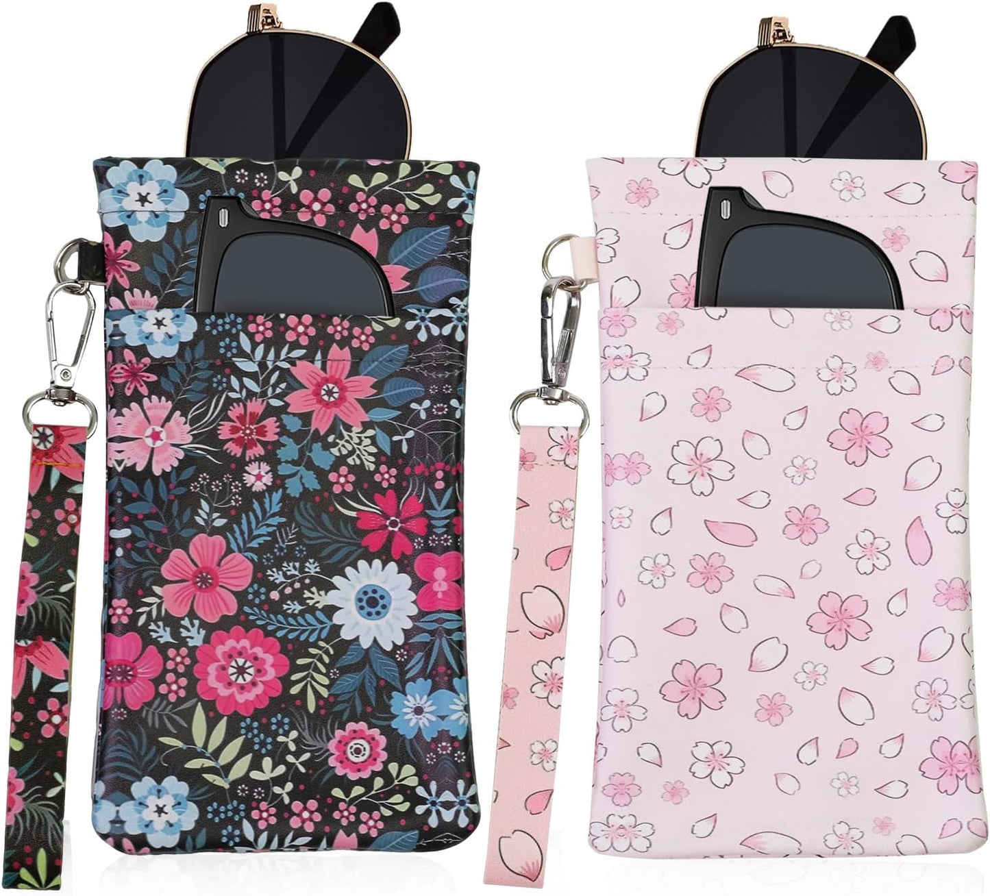 Double Eyeglass Case Soft Dual Glasses Case for Women Men Travel Squeeze Top Sunglasses Cases Eyeglasses Pouch