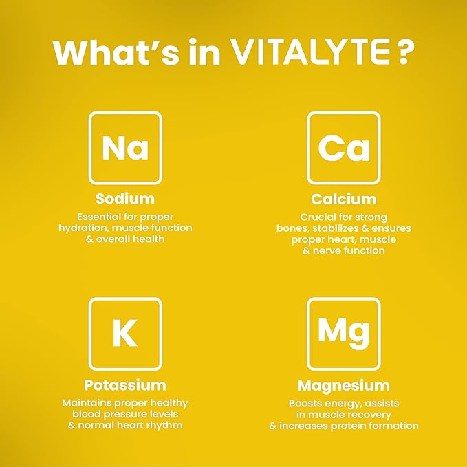 Vitalyte Electrolyte Powder Drink Mix, Isotonic Electrolyte Hydration Mix, Gluten Free Post Workout Powder Mix, Pack of 1, 35 oz., Lemon Flavor