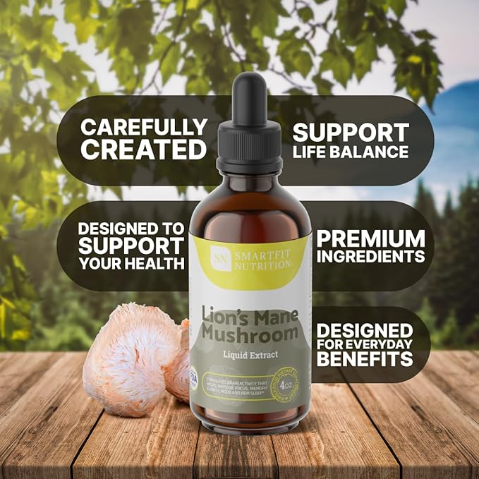 Lions Mane Extract - Lions Mane Tincture - Made in USA - Mushroom Supplement for Memory, Focus & Clarity - Daily Mushroom Supplement - 4 Fl oz.