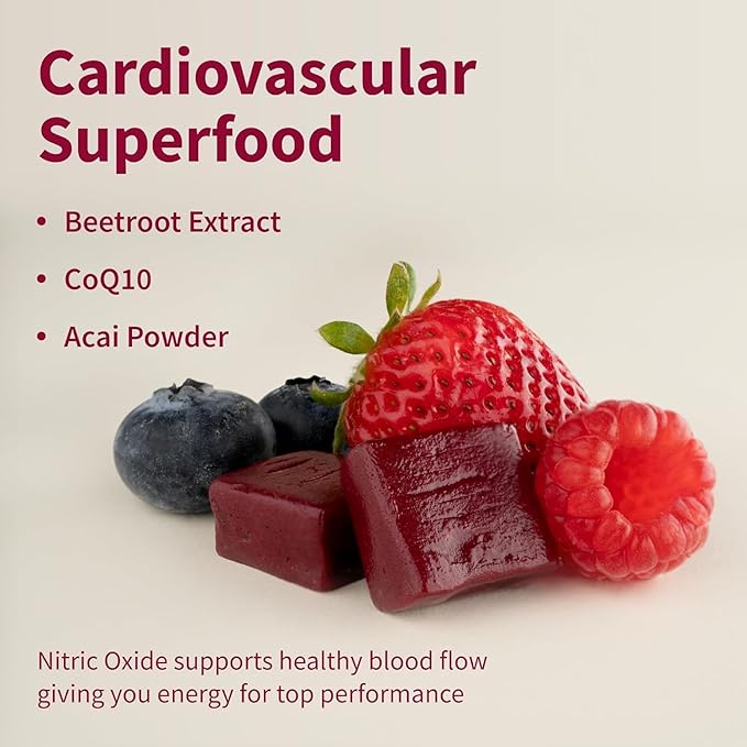 Snap Supplements USDA Organic Beet Root Powder, 3-in-1 Nitric Oxide Supplement, Support Healthy Blood Pressure and Blood Circulation, 250g (30 Servings (Pack of 1), Mixed Berry (Chews))