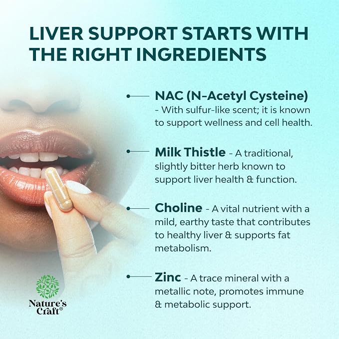 Liver Support NAC Supplement with Milk Thistle for Liver Cleanse Detox & Repair - N Acetyl Cysteine Supplement for Liver Cleanse with Turmeric, Choline, Dandelion & L-Glutathione - 60 Caps