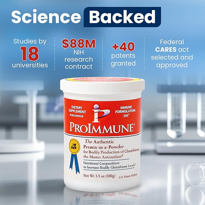 Glutathione Supplement 2 Month Supply of Glutathione Powder Precursor – ProImmune Immune Formulation 200® for Powerful Immune Support - Doctor-Formulated Antioxidant Complex, 62 Servings