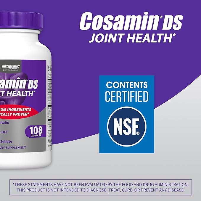 Nutramax Laboratories Cosamin® DS Joint Health Supplement with Glucosamine & Chondroitin for Men’s & Women's Joint Health, 108 Capsules