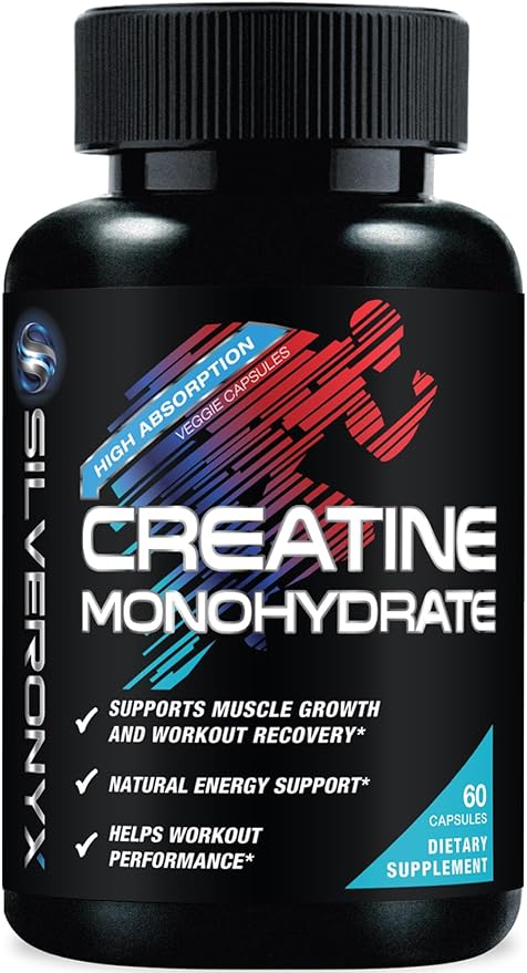 Creatine Monohydrate Capsules 3000mg - Micronized Creatine Nutritional Supplement - Lean Muscle Growth, Workout Performance, Energy & Endurance Support - 750mg per High Absorption Capsule - 60 Count
