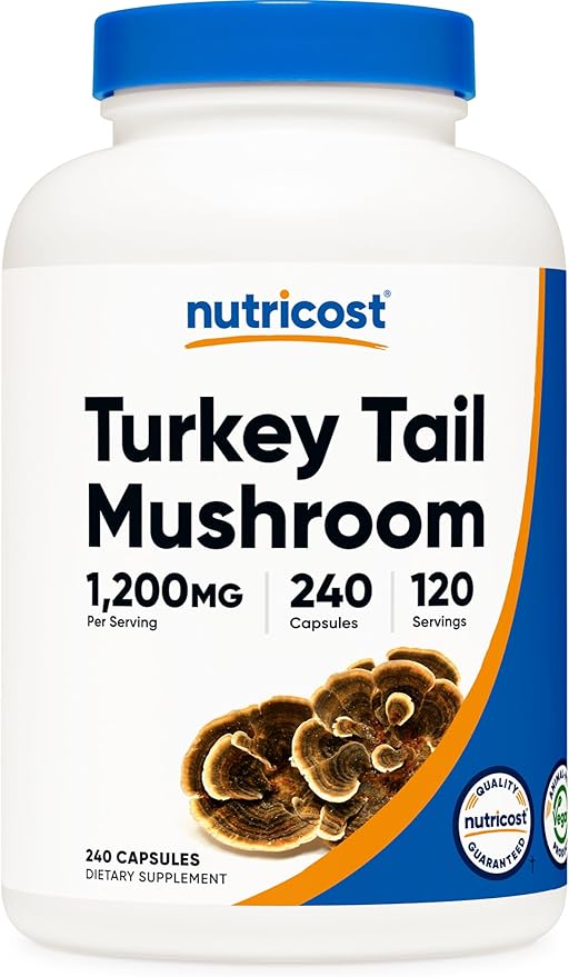 Nutricost Turkey Tail Mushroom Capsules 1200mg, 120 Servings (240 Capsules) - Gluten Free, Non-GMO, and Vegetarian Friendly