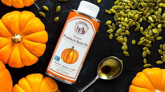 La Tourangelle, Toasted Pumpkin Seed Oil, Great for Cooking, Salad Dressings, Pastas, and Spreads, Health and Beauty Oil, 8.45 Fl Oz