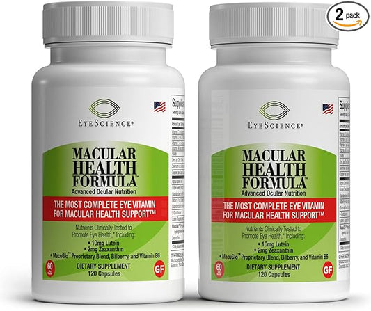– Macular Health Formula – 120 Capsules – Complete Nutritional Supplement for Eye Health - Contains Lutein, Zeaxanthin, Vitamin C, D, E & B6-2-Pack