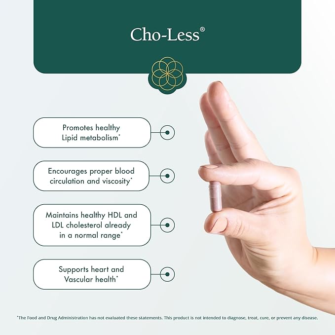Natura Health Products Cho-Less Supplement - Promotes Healthy Lipid Metabolism and Cardiovascular Health - Featuring Niacin, Red Yeast Rice, Artichoke Extract, and Beta Sitosterol (90 Capsules)
