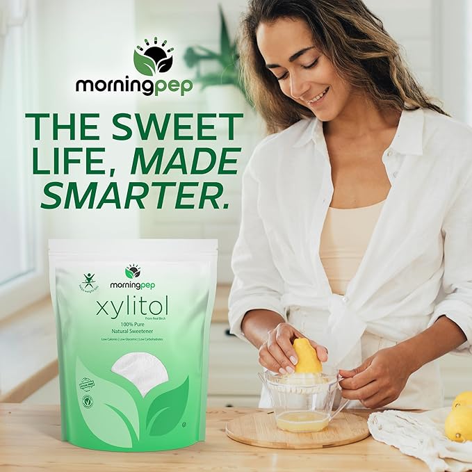 Morning Pep Pure Birch Xylitol (Keto Diet Friendly) Sweetener with no aftertaste 1 LBs (Not From Corn) NON GMO KOSHER GLUTEN FREE PRODUCT OF USA. 16 Onces