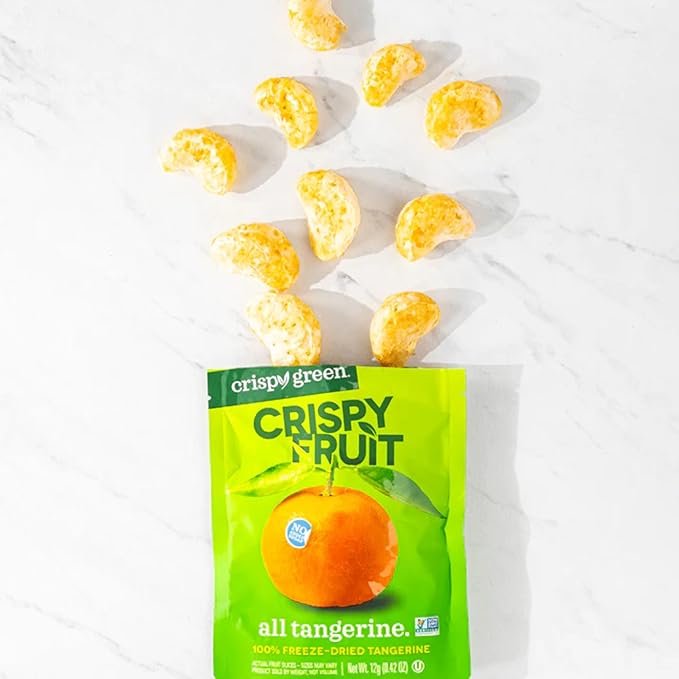Crispy Green Natural Freeze-Dried Fruit, Tangerine Single-Serve, No Sugar Added, 0.42 Ounce (Pack of 12)
