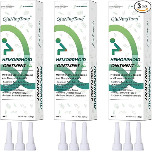 Hemorrhoid Ointment, 4% Lidocaine Cream, Hemorrhoid Ointment, Fast Relief from Painful Itching Hemorrhoids, Hemorrhoid Treatment (0.7oz*3 Boxes)