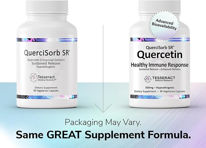 Tesseract Medical Research QuerciSorb SR Immune Support Supplement, Sustained Release Quercetin, Supports Immune Function and Overall Health, Hypoallergenic. 400 mg, 90 Capsules