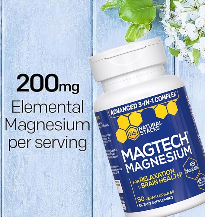 NATURAL STACKS MagTech Magnesium + NeuroFuel Nootropic Bundle - Supports Relaxation, Focus & Brain Health* - 165 Total Capsules