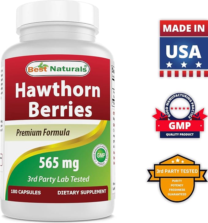 Best Naturals Hawthorn Berry 565 mg 180 Capsules (180 Count (Pack of 2))