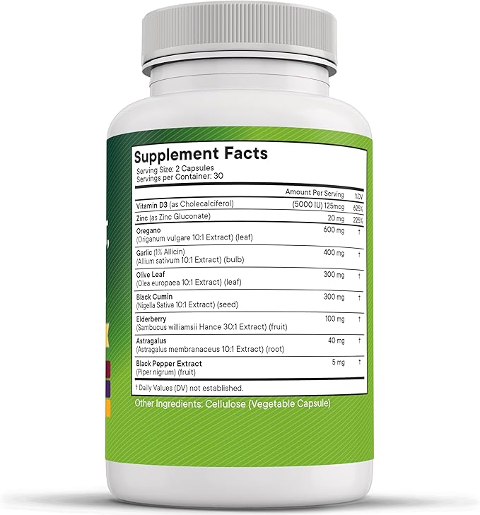 NEW AGE Oregano Oil Garlic Extract Olive Leaf with Astragalus - Supplement for Women and Men - 120 Count