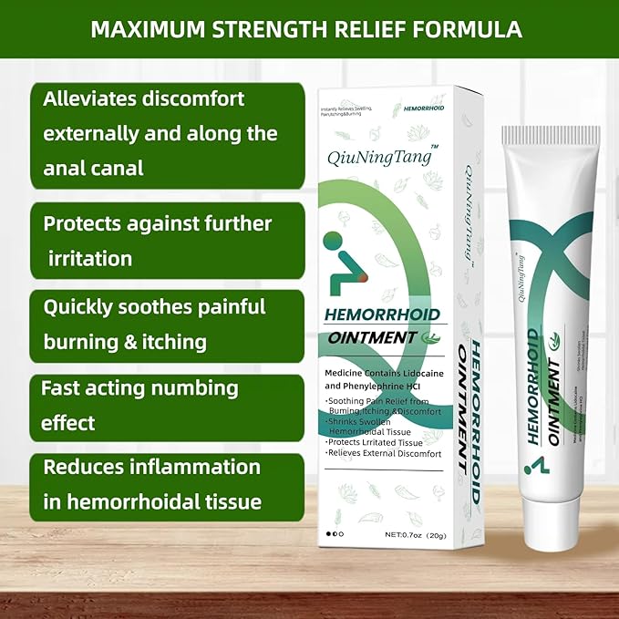 Hemorrhoid Ointment, 4% Lidocaine Cream, Hemorrhoid Ointment, Fast Relief from Painful Itching Hemorrhoids, Hemorrhoid Treatment (0.7oz*3 Boxes)
