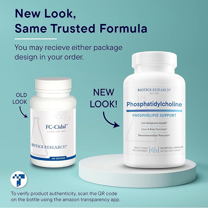 Biotics Research Phosphatidylcholine 420 mg/softgel, Healthy Cognitive Function, Derived from Lecithin, Contains Choline for Neurotransmitter Acetylcholine, 100 Servings