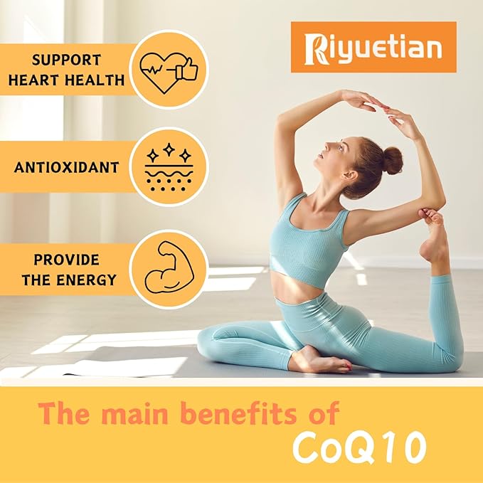 Extra Strength ubiquinol Coq10 Supplements for Women & Men - 3X Better Absorption Coenzyme Q10 Supplements for Heart Health - Orange Flavored -Cellular Energy & Antioxidant - Vegan - 2 Pack