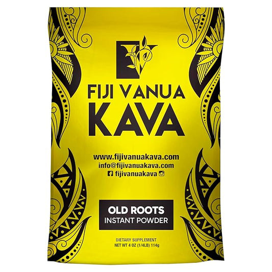 Fiji Vanua Kava Instant Old Roots Kava Powder, dehydrated green juice Kava Drink Powder, Easy to Prepare liquid-Soluble, Fijian Instant Noble, Herbal Supplement, 4 oz