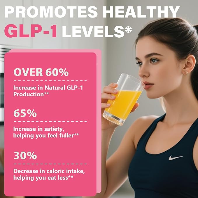 GLP-1 Booster Supplement Powder, Yerba Mate, Natural 9 Plant Extracts, Activate GLP-1 Production, Digestive Gut Healthy for Women Men, Sugar-Free (30 Servings, Raspberry Lemon)